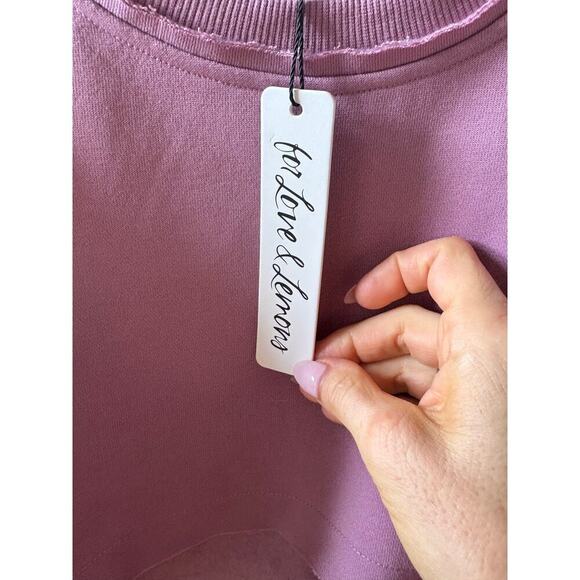NWT For love and lemons Josie crop sweatshirt cropped purple size extra small - Picture 6 of 10